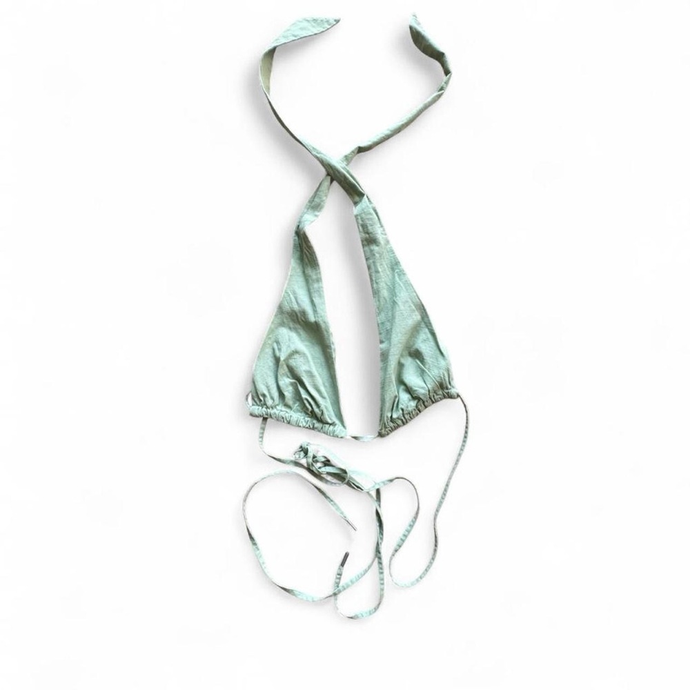HouseofCB "Calypso" Sage Halter Neck Gathered Bustier Top XS